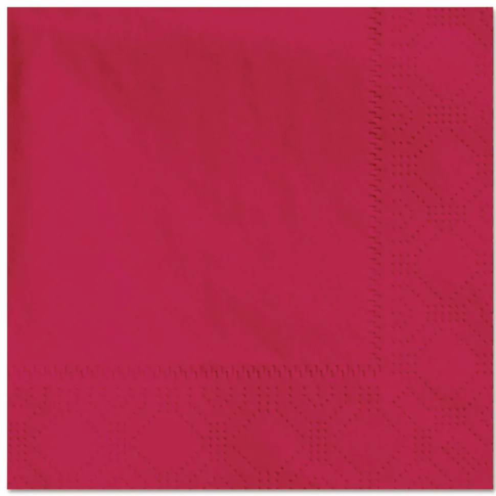 Hoffmaster Embossed Beverage Napkins, 2-Ply, 9.5 x 9.5, Red, 1,000/Carton