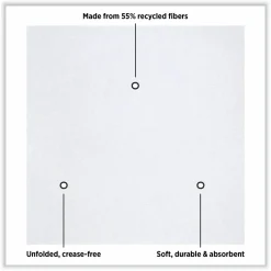Hoffmaster Linen-Like Natural Flat Pack Napkin, 16 x 16, White, 1,200/Carton