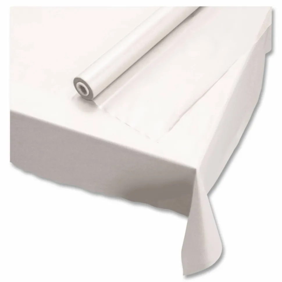 Hoffmaster Plastic Roll Tablecover, 40" x 300 ft, White