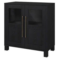 Holbrook 28" Wide Rectangular Accent Cabinet in Black Grain
