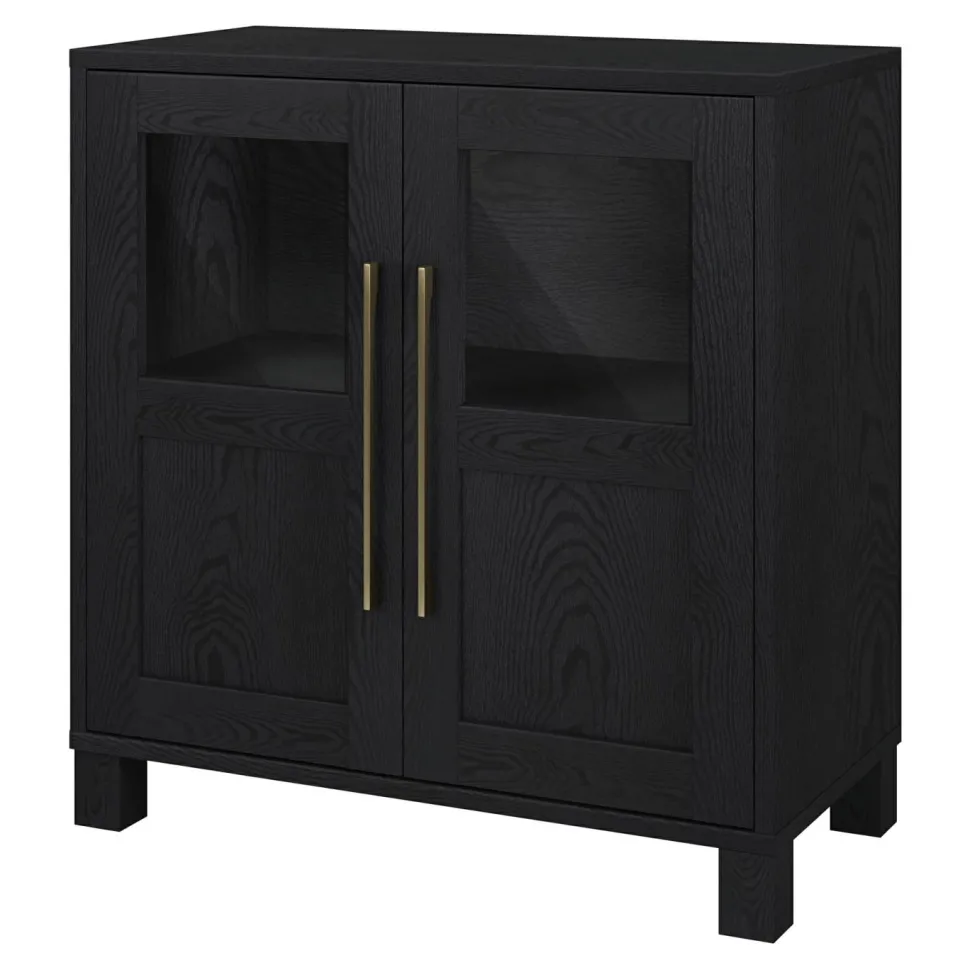 Holbrook 28" Wide Rectangular Accent Cabinet in Black Grain