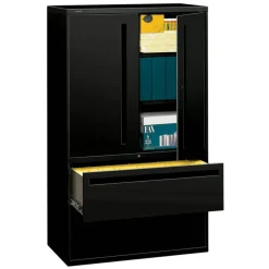 HON Brigade 700 Combo 42"W x 19-1/4"D Lateral 2-Drawer File Cabinet, Black