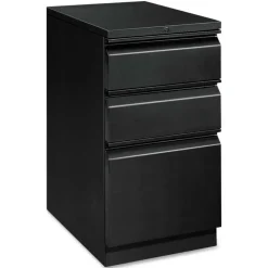 HON Brigade Mobile Pedestal with Pencil Tray Insert, Left or Right, 3-Drawers: Box/Box/File, Letter, Black, 15