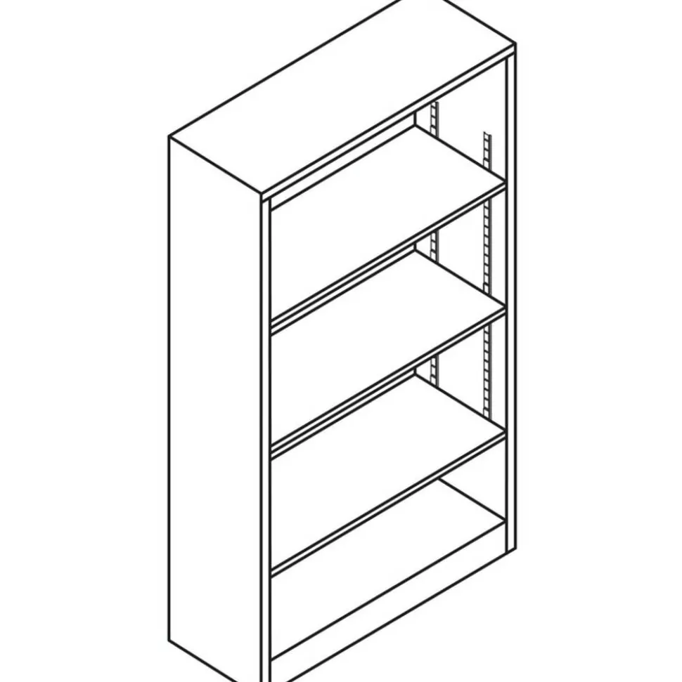 HON Brigade 4 Shelf Transitional Modular Shelving Bookcase,60"H x 34-1/2"W x 12-5/8"D, Black