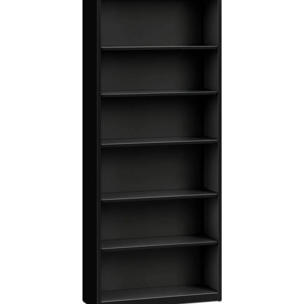 HON Brigade 6 Shelf Transitional Modular Shelving Bookcase,81-1/8"H x 34-1/2"W x 12-5/8"D, Black