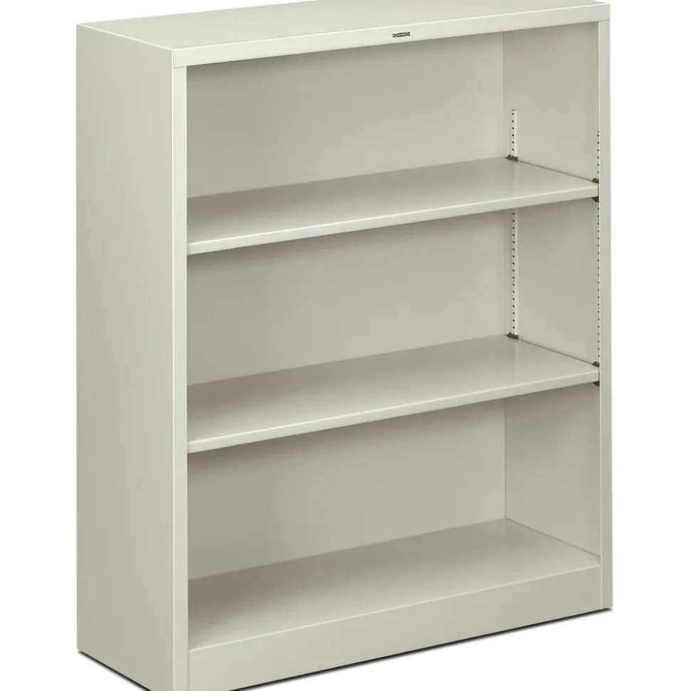HON Brigade 3 Shelf Transitional Modular Shelving Bookcase, 41"H x 34-1/2"W x 12-5/8"D, Light Gray