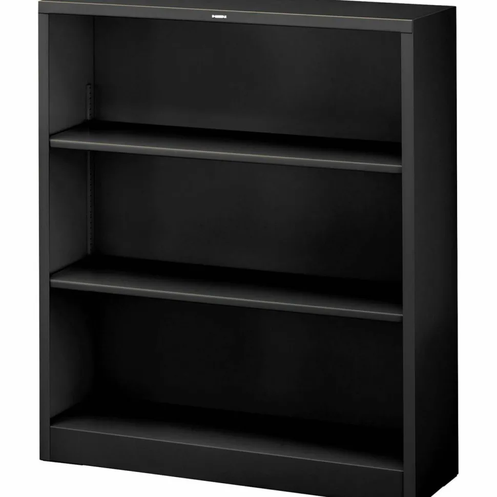 HON Brigade Steel Bookcase, 3 Shelves, Black