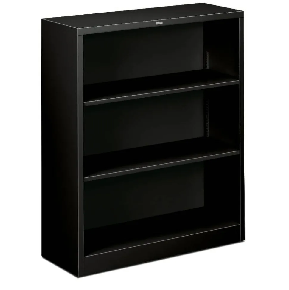 HON Brigade Steel Bookcase, 3 Shelves, Black