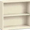 HON Brigade Steel Bookcase, 2 Shelves, Putty