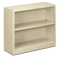 HON Brigade Steel Bookcase, 2 Shelves, Putty