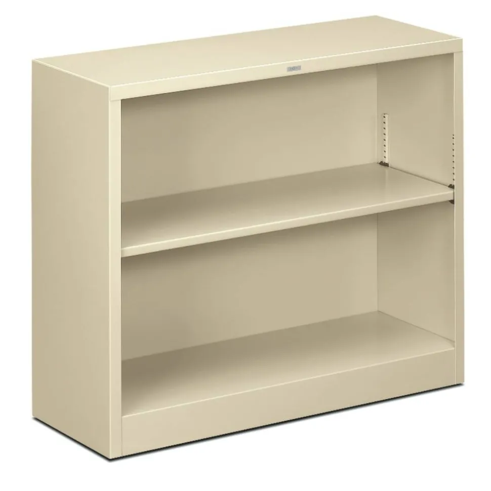 HON Brigade Steel Bookcase, 2 Shelves, Putty