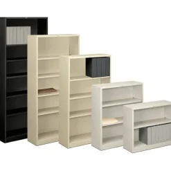 HON Brigade Steel Bookcase, 2 Shelves, Putty