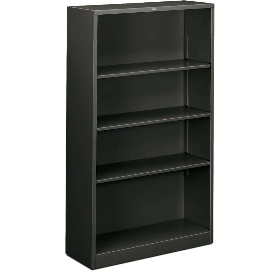 HON Brigade Steel Modular Shelving Bookcase, 4 Shelves, 59"H x 34-1/2"W x 12-5/8"D, Charcoal