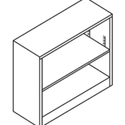HON Brigade Steel Modular Shelving Bookcase, 2 Shelves, 29"H x 34-1/2"W x 12-5/8"D, Light Gray