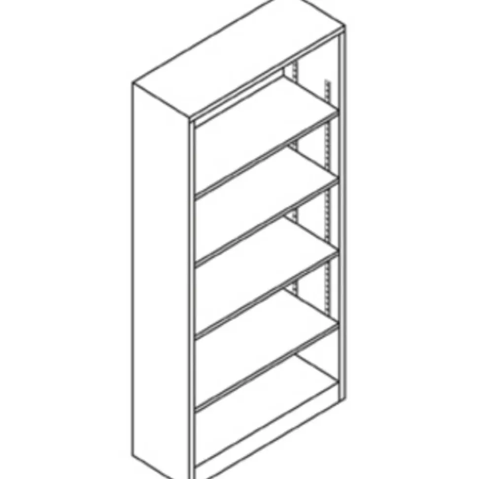 HON Brigade Steel Modular Shelving Bookcase, 5 Shelves, 72"H x 34-1/2"W x 12-5/8"D, Black