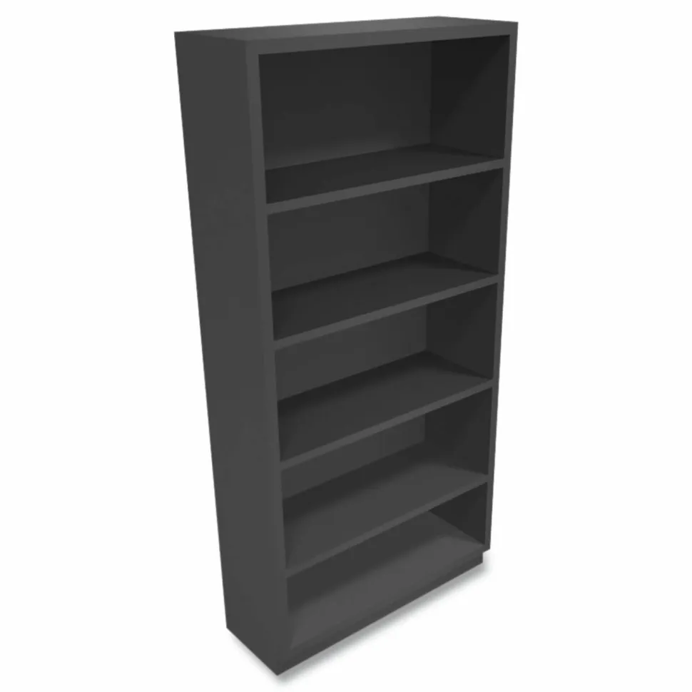HON Brigade Steel Modular Shelving Bookcase, 5 Shelves, 71"H x 34-1/2"W x 12-5/8"D, Charcoal