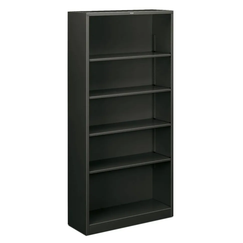HON Brigade Steel Modular Shelving Bookcase, 5 Shelves, 71"H x 34-1/2"W x 12-5/8"D, Charcoal