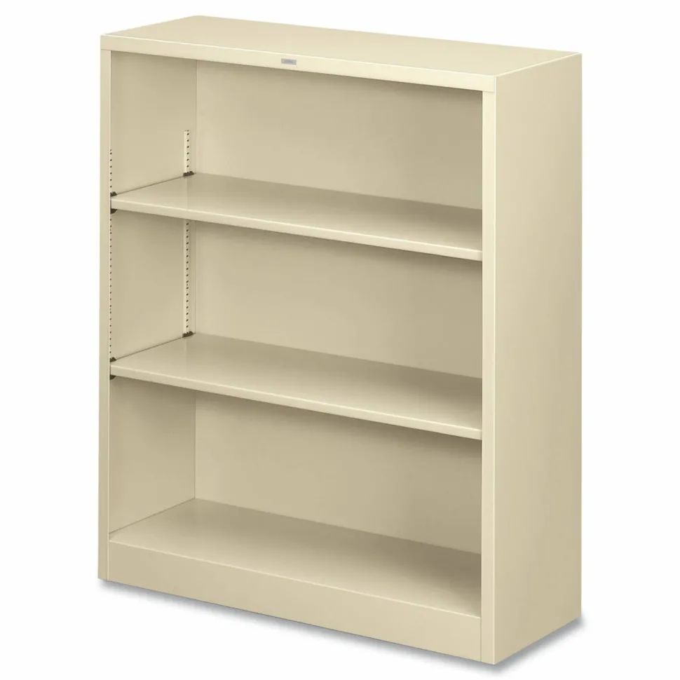 HON Brigade Steel Modular Shelving Bookcase, 3 Shelves, 41"H x 34-1/2"W x 12-5/8"D, Putty