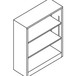 HON Brigade Steel Modular Shelving Bookcase, 3 Shelves, 41