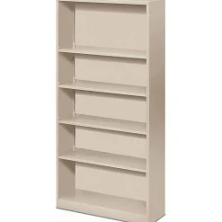 HON Brigade Steel Modular Shelving Bookcase, 5 Shelves, 71"H x 34-1/2"W x 12-5/8"D, Light Gray