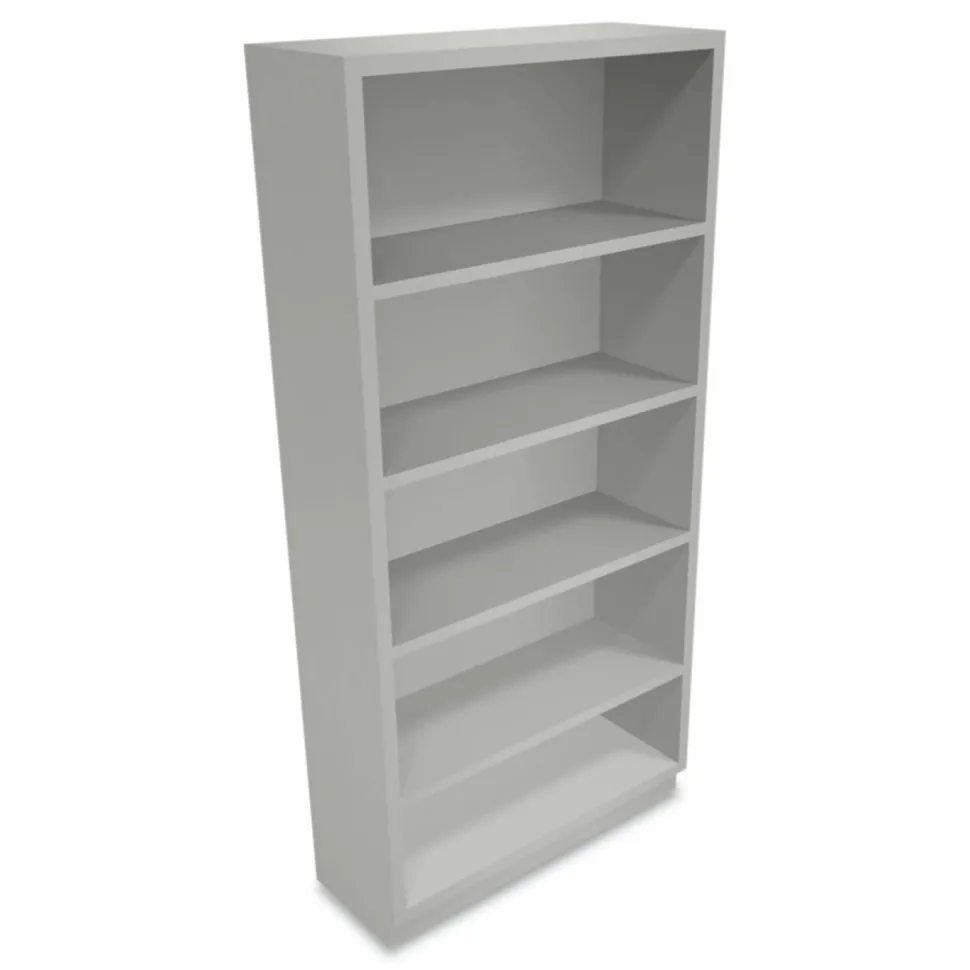 HON Brigade Steel Modular Shelving Bookcase, 5 Shelves, 71"H x 34-1/2"W x 12-5/8"D, Light Gray