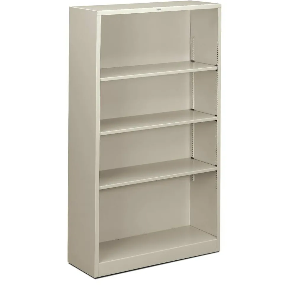 HON Brigade Steel Modular Shelving Bookcase, 4 Shelves, 60"H x 34-1/2"W x 12-5/8"D, Light Gray