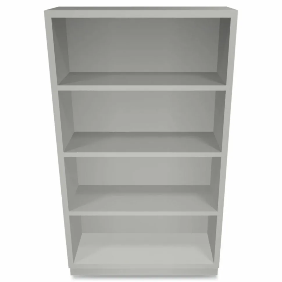HON Brigade Steel Modular Shelving Bookcase, 4 Shelves, 60"H x 34-1/2"W x 12-5/8"D, Light Gray