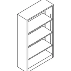 HON Brigade Steel Modular Shelving Bookcase, 4 Shelves, 60"H x 34-1/2"W x 12-5/8"D, Putty