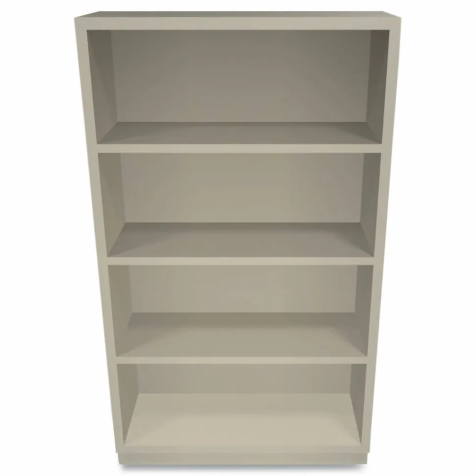 HON Brigade Steel Modular Shelving Bookcase, 4 Shelves, 60"H x 34-1/2"W x 12-5/8"D, Putty