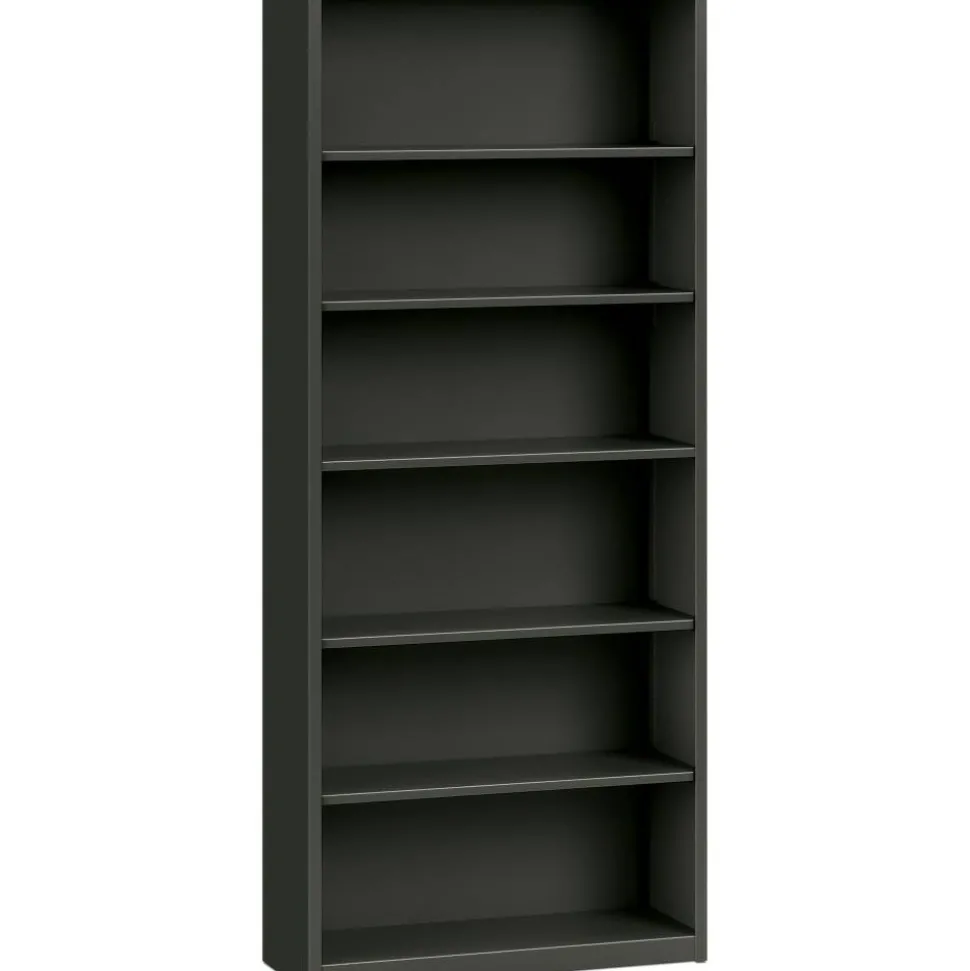 HON Brigade Steel Modular Shelving Bookcase, 6 Shelves, 81"H x 34-1/2"W x 12-5/8"D, Charcoal
