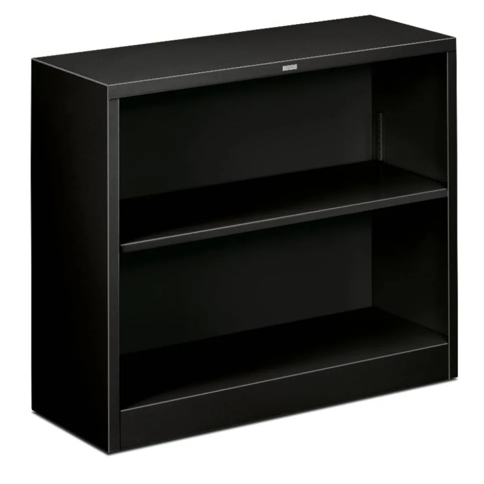 HON Brigade Steel Modular Shelving Bookcase, 2 Shelves, 29"H x 34-1/2"W x 12-5/8"D, Black