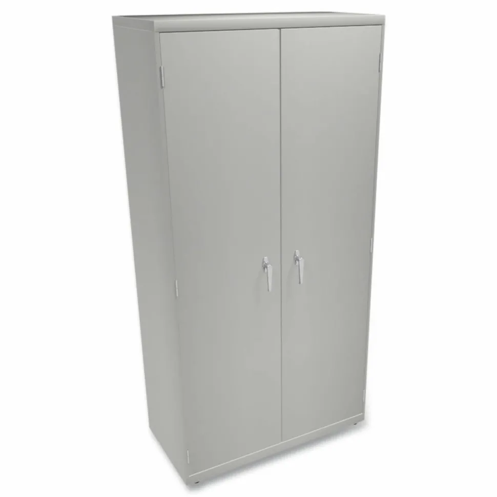 HON Brigade Storage Cabinet, 5 Adjustable Shelves, 72"H x 36"W x 18-1/4"D, Light Gray