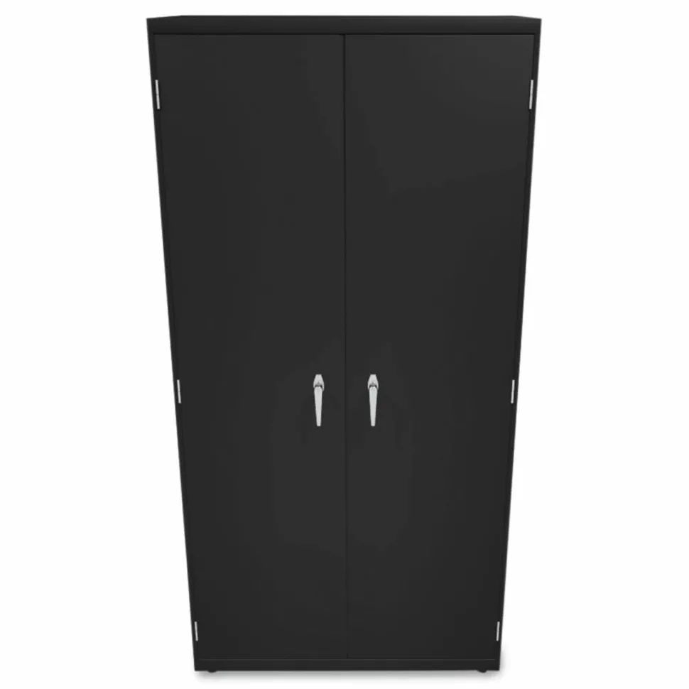HON Brigade Storage Cabinet, 5 Adjustable Shelves, 72"H x 36"W x 24-1/4"D, Black