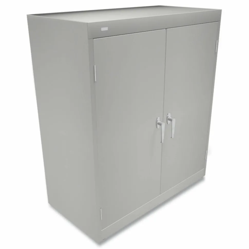 HON Brigade Storage Cabinet, 2 Adjustable Shelves, 41 3/4"H x 36"W x 18 1/4"D, Light Gray