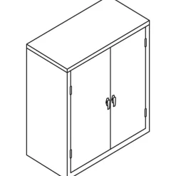 HON Brigade Storage Cabinet, 2 Adjustable Shelves, 41 3/4"H x 36"W x 18 1/4"D, Light Gray