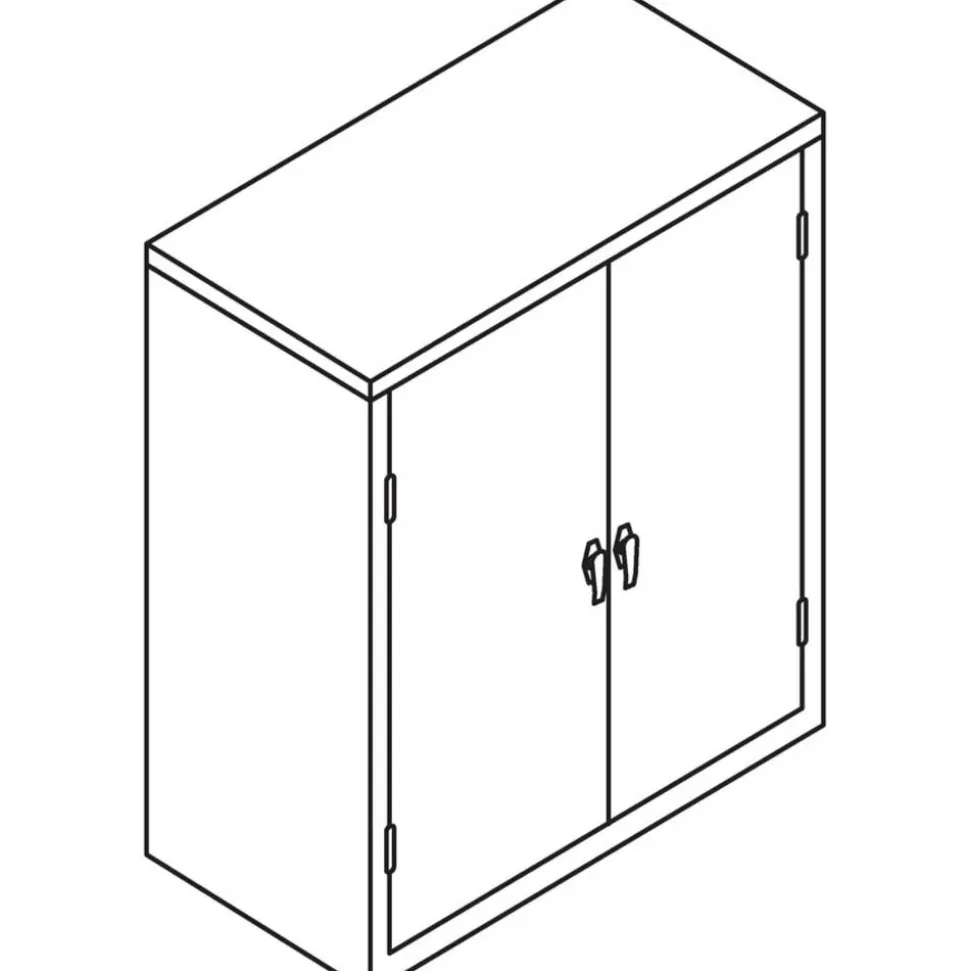 HON Brigade Storage Cabinet, 2 Adjustable Shelves, 41 3/4"H x 36"W x 18 1/4"D, Light Gray