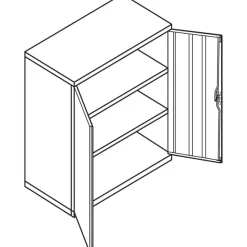 HON Brigade Storage Cabinet, 2 Adjustable Shelves, 41 3/4