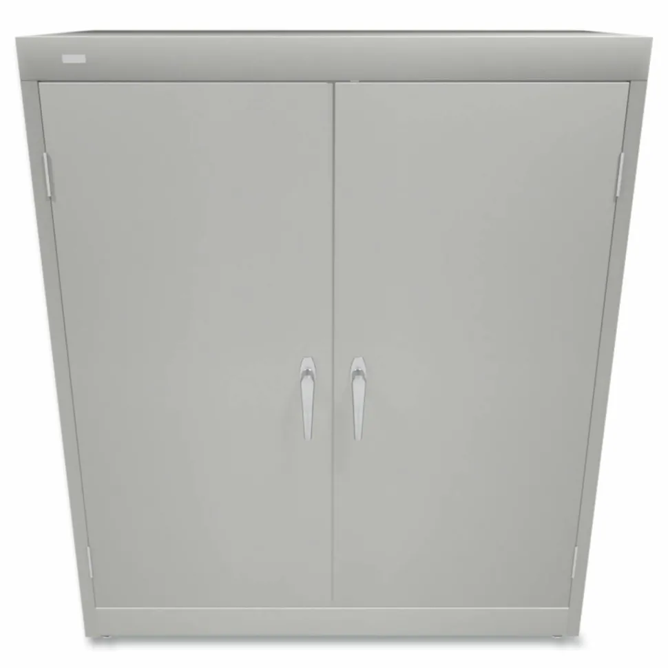 HON Brigade Storage Cabinet, 2 Adjustable Shelves, 41 3/4"H x 36"W x 18 1/4"D, Light Gray