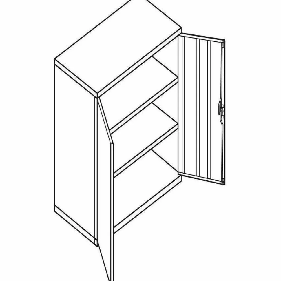 HON Brigade Storage Cabinet, 2 Adjustable Shelves, 41 3/4"H x 36"W x 18 1/4"D, Light Gray