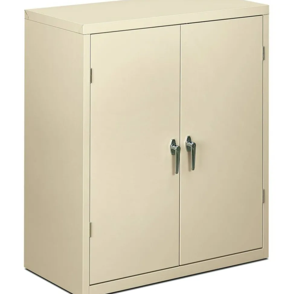 HON Brigade Storage Cabinet, 2 Adjustable Shelves, 41 3/4"H x 36"W x 18 1/4"D, Putty