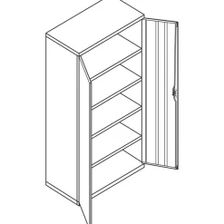 HON Brigade Storage Cabinet, 5 Adjustable Shelves, 72