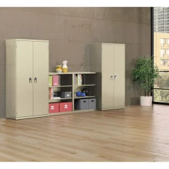 HON Brigade Storage Cabinet, Fully Assembled, 72" H x 36" W x 18 1/4"D, Putty