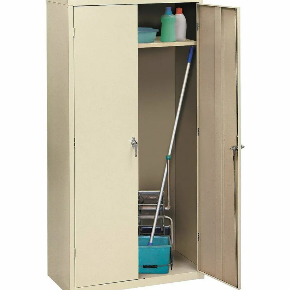 HON Brigade Storage Cabinet, Fully Assembled, 72" H x 36" W x 18 1/4"D, Putty