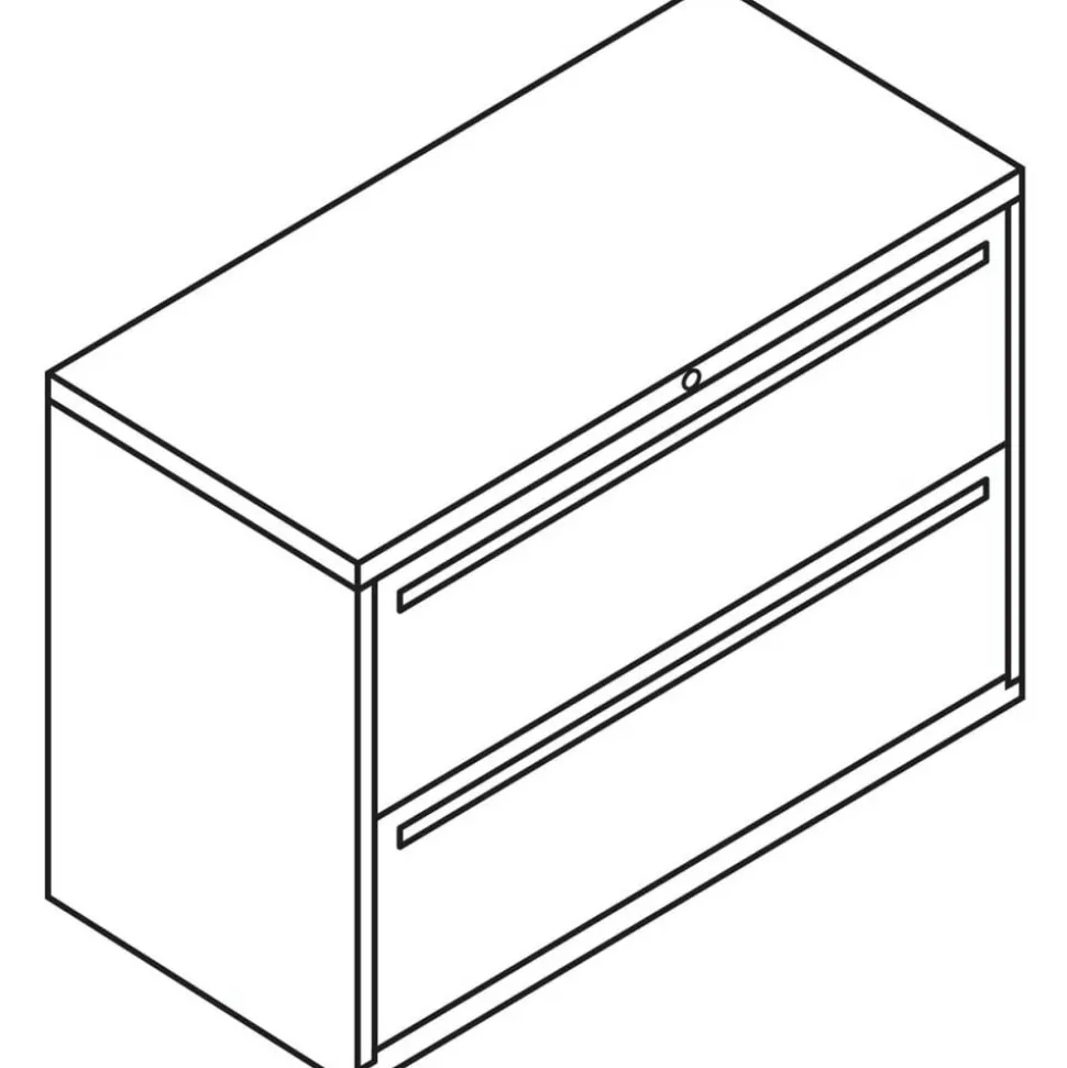 HON Brigade 700 42"W x 18"D Lateral 2-Drawer File Cabinet, Putty