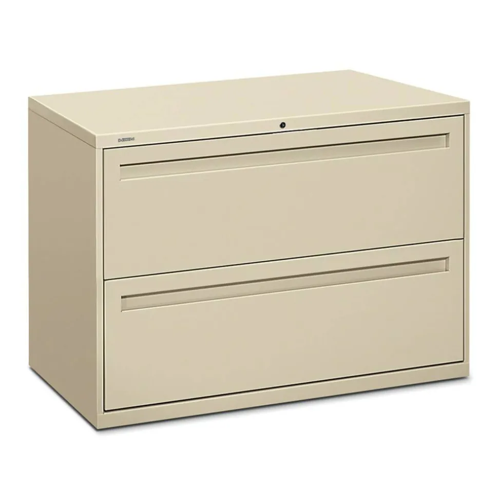 HON Brigade 700 42"W x 18"D Lateral 2-Drawer File Cabinet, Putty