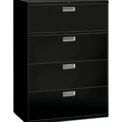 HON Brigade 600 42"W x 18"D Lateral 4-Drawer File Cabinet, Black