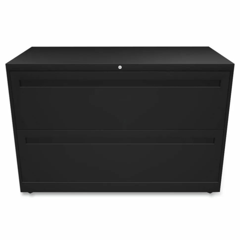 HON Brigade 700 42"W x 19-1/4"D Lateral 2-Drawer File Cabinet, Black