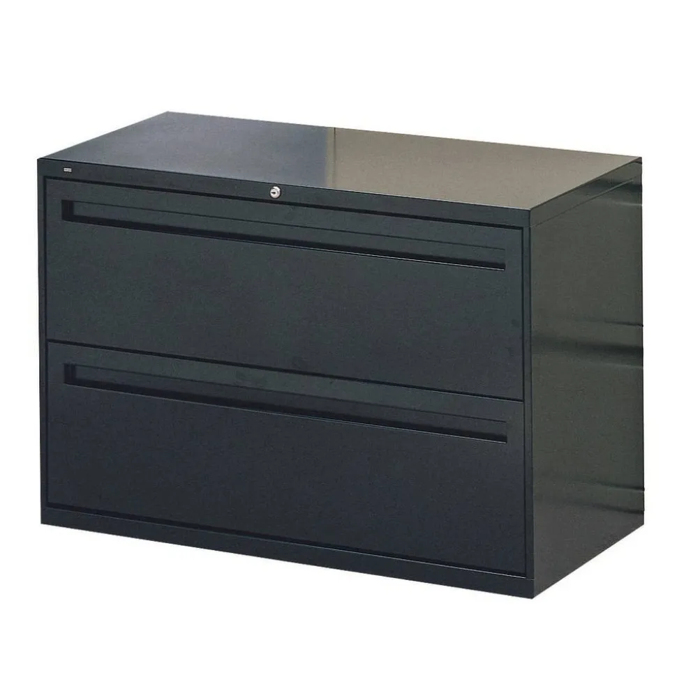 HON Brigade 700 42"W x 19-1/4"D Lateral 2-Drawer File Cabinet, Black