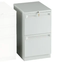 HON Brigade 15"W x 19-7/8"D Lateral 2-Drawer Mobile "R" Pull Pedestal File Cabinet, Light Gray