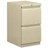 HON Brigade 15"W x 19-7/8"D Lateral 2-Drawer Mobile "R" Pull Pedestal File Cabinet, Putty